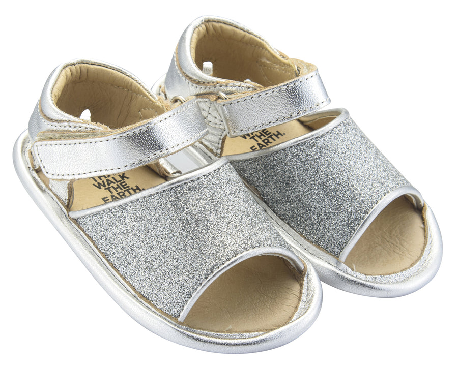 Old Soles Girl's Glam Bub Flexible Rubber First Walker Sandals, Glam Argent