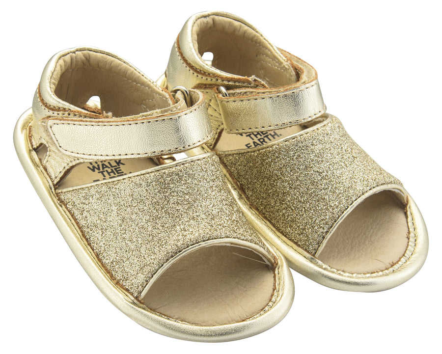 Old Soles Girl's Glam Bub Flexible Rubber First Walker Sandals, Glam Gold