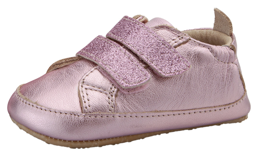Old Soles Girl's Bambini Glam Flexible Rubber First Walker Sneakers - Pink Frost/Glam Pink