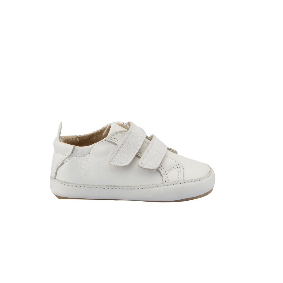 Old Soles Boy's and Girl's Bambini Glam First Walker Sneakers, White/Snow Glam