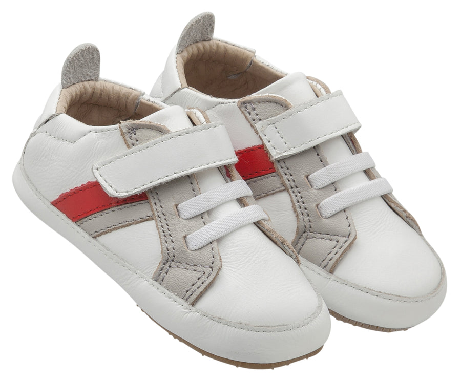 Old Soles Boy's and Girl's Mini Jogger, Snow / Gris / Bright Red