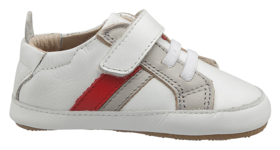 Old Soles Boy's and Girl's Mini Jogger, Snow / Gris / Bright Red