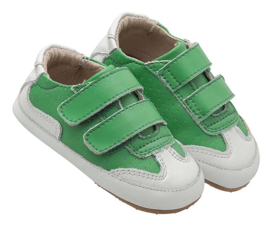 Old Soles Girl's and Boy's 0025R Chaser Sneakers, Neon Green/Snow