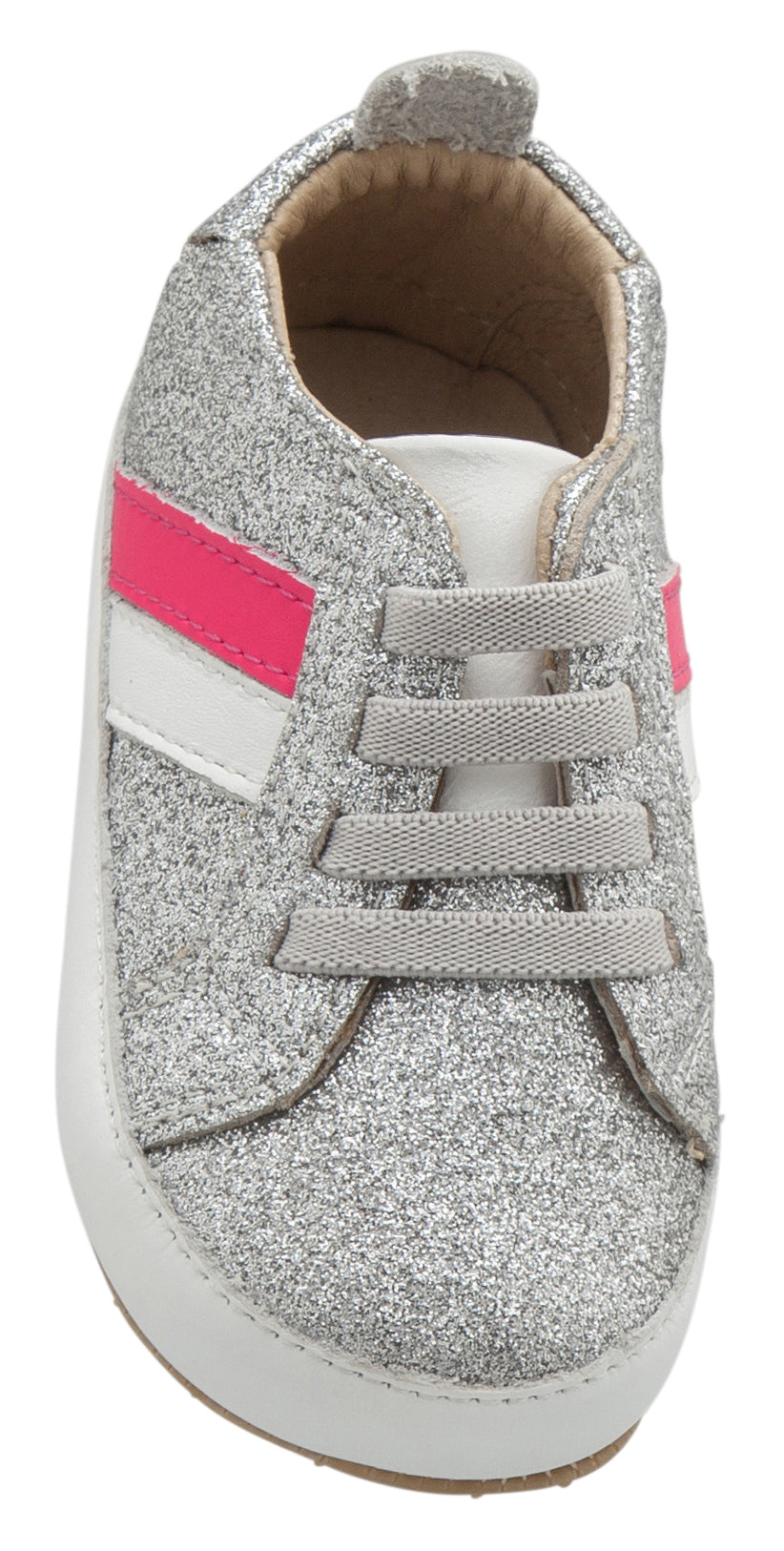 Old Soles Girl's 0028R Iggy Shoe, Glam Argent/Snow/Neon Pink