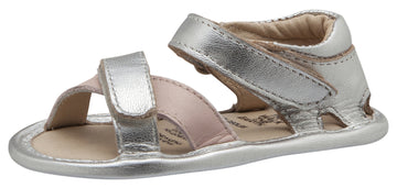 Old Soles Girl's Floss Sandals, Silver / Powder Pink