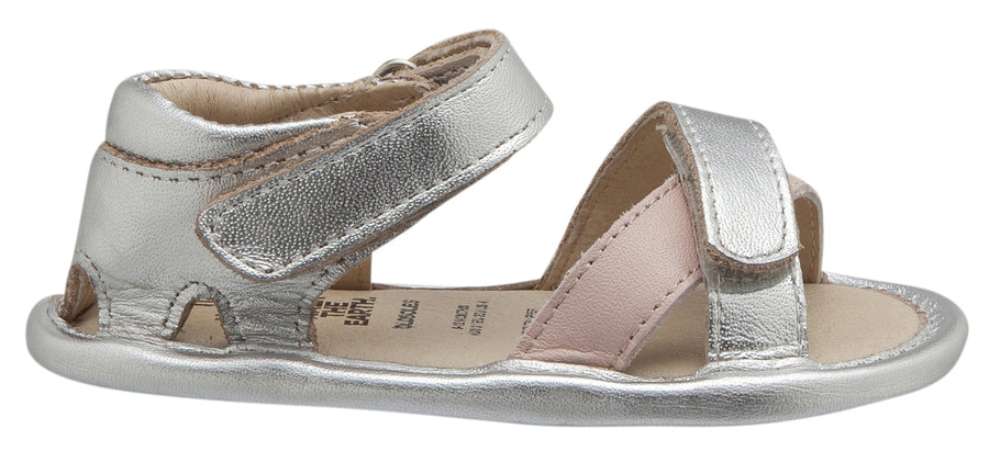 Old Soles Girl's Floss Sandals, Silver / Powder Pink