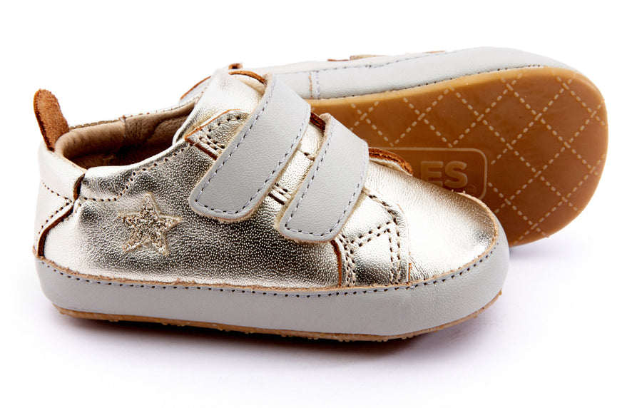 Old Soles Boy's & Girl's 0037R Star Markert Walker Sneakers - Gold/Gris/Glam Gold