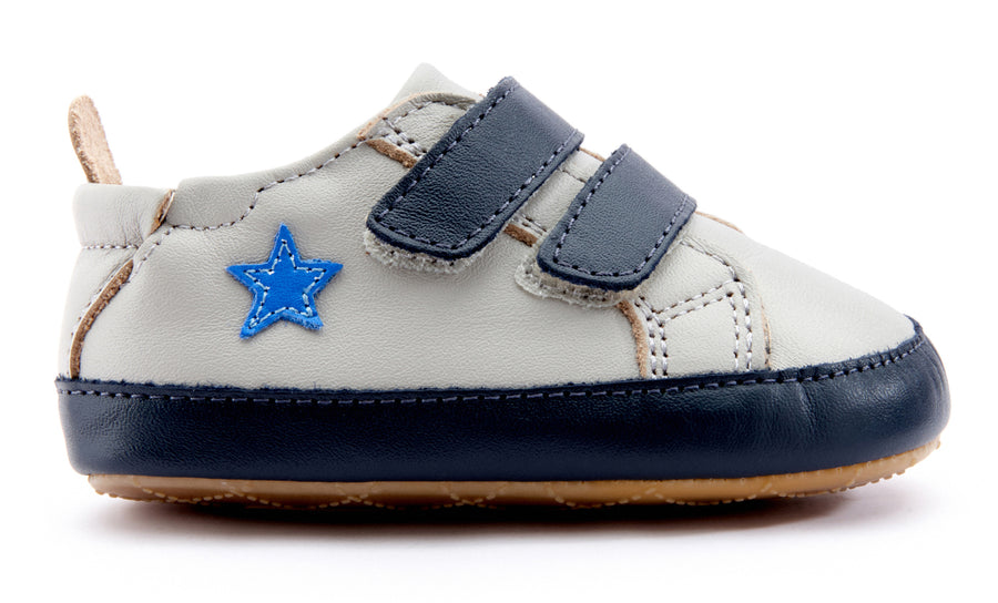 Old Soles Boy's & Girl's 0037R Star Markert Walker Sneakers - Gris/Navy/Neon Blue