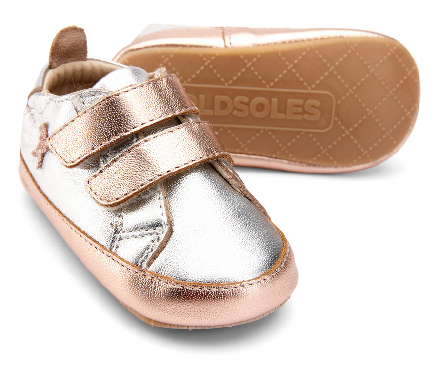 Old Soles Boy's and Girl's 0037R Star Markert Walker Sneakers - Silver/Copper/Glam/Copper