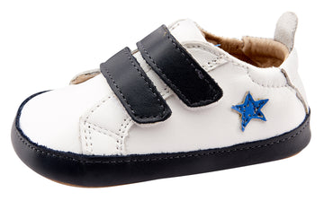 Old Soles Boy's and Girl's 0037R Star Markert Shoes - Snow/Navy/Neon Blue