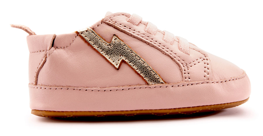 Old Soles Girl's 0042R Bolty Baby Sneakers - Powder Pink/Gold