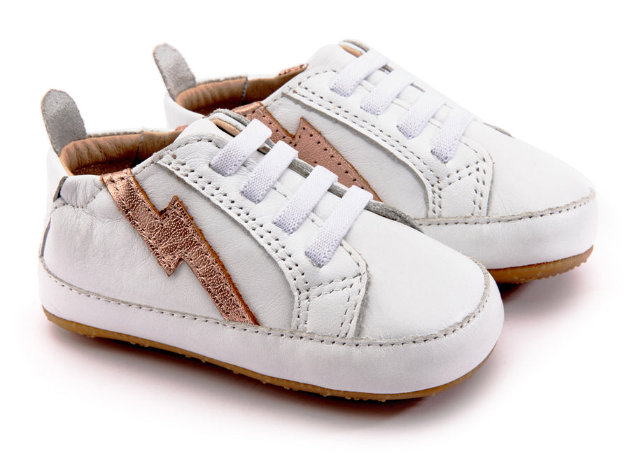 Old Soles Boy's & Girl's 0042R Bolty Baby Sneakers - Snow/Copper