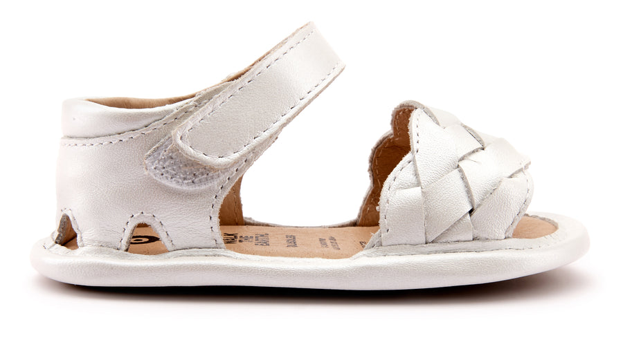 Old Soles Girl's 0047 Platted -Bub Sandals - Nacardo Blanco