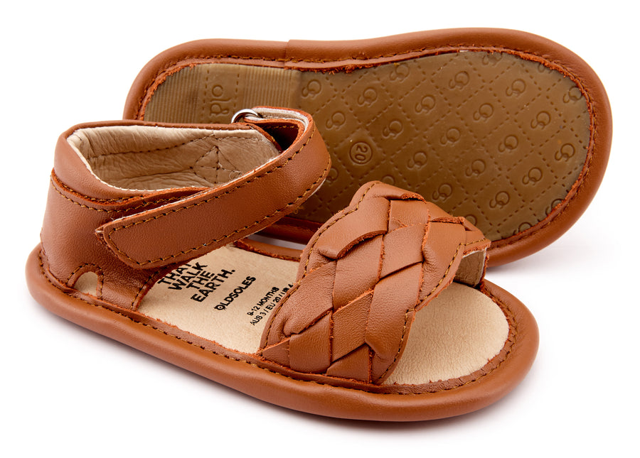 Old Soles Girl's 0047 Platted -Bub Sandals - Tan