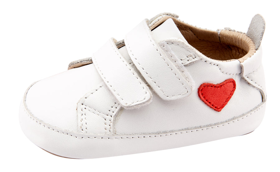 Old Soles Girl's and Boy's 0048R Love-Ly Sneakers - Snow/Bright Red