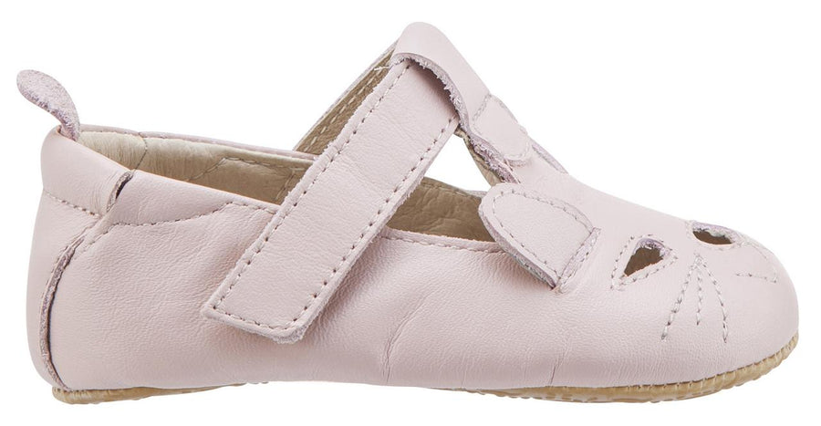 Old Soles Girl's 006 Cutesy Shoe Kitty Detail Powder Pink Leather Mary Jane Flats