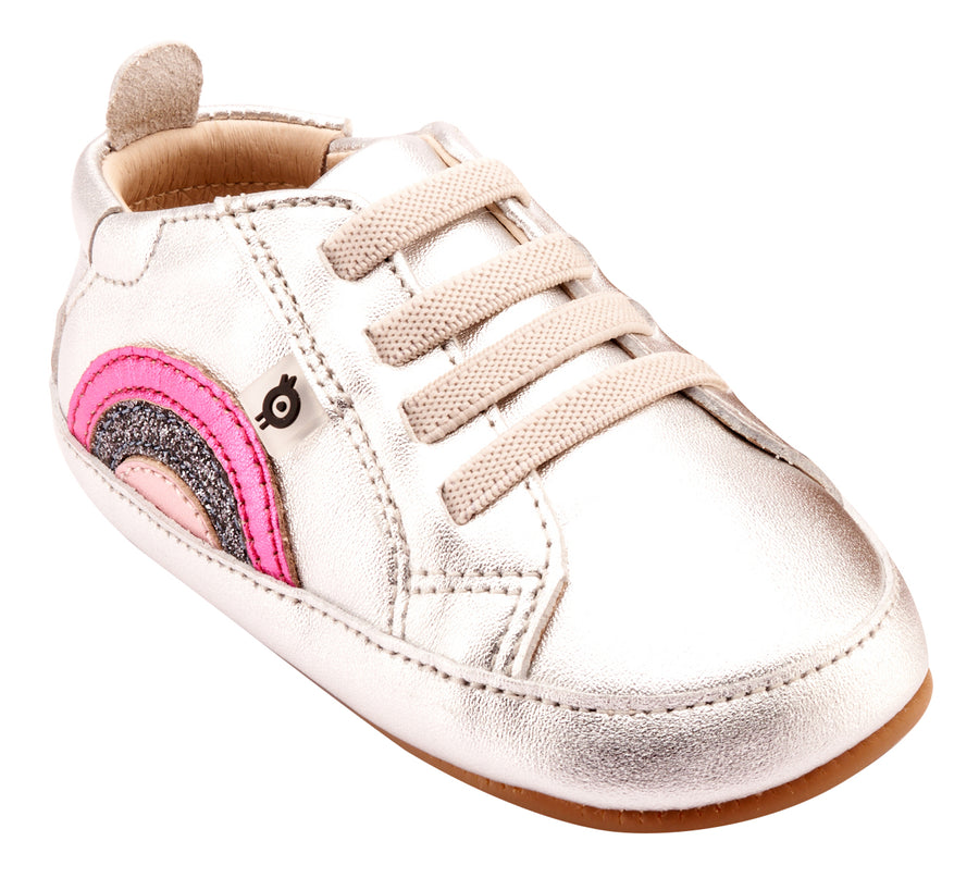 Old Soles Girl's 0071RT Rainbow Bub Casual Shoes - Silver / Fuchsia Foil