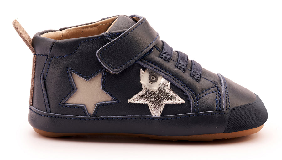 Old Soles Boy's 0075RT Starstar (Rubber Toe) Casual Shoes - Navy / Silver / Gris