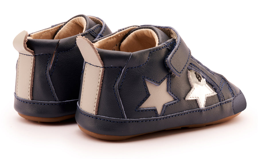 Old Soles Boy's 0075RT Starstar (Rubber Toe) Casual Shoes - Navy / Silver / Gris