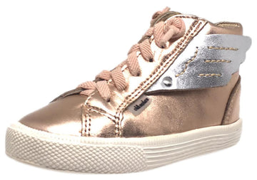 Old Soles Girl's 1057 Copper Leather Urban Wings High Top Lace Up Sneaker Shoe