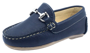 Andanines  Boy's Chain Loafers, Nuit Navy Blue