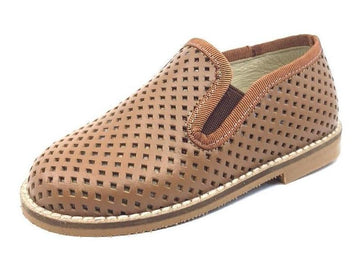 Luccini Basket Weave Tan Cuero Leather Smoking Loafer