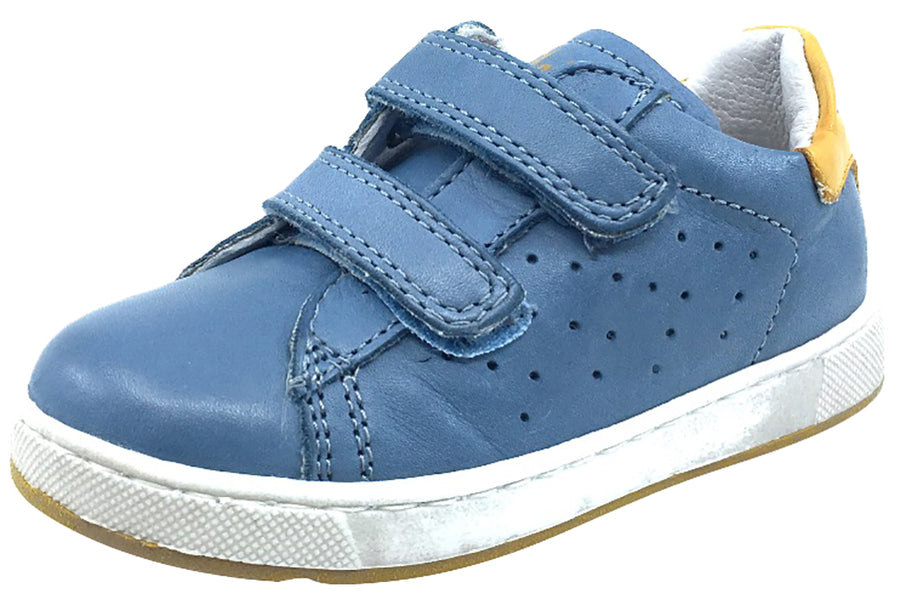 Naturino Boy's 9105 Blue Double Strap Hook and Loop Sneaker