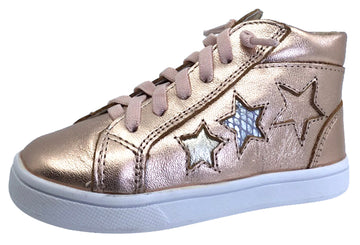 Old Soles Girl's Star Shiny Copper Hightop Elastic Laces