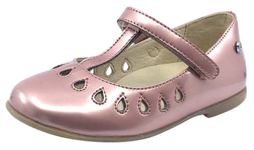 Naturino Girl's Cosenza T-Strap with cut-outs Ballet Flat, Satin Rose