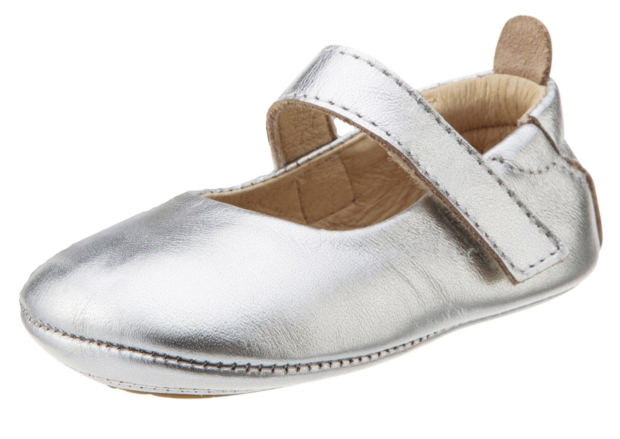 Old Soles Girl's 022 Silver Leather Gabrielle Mary Jane Shoe