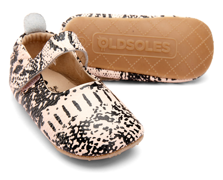 Old Soles Girl's 022R Gabrielle Mary Jane Crib Walker Baby Shoes - Copper Snake