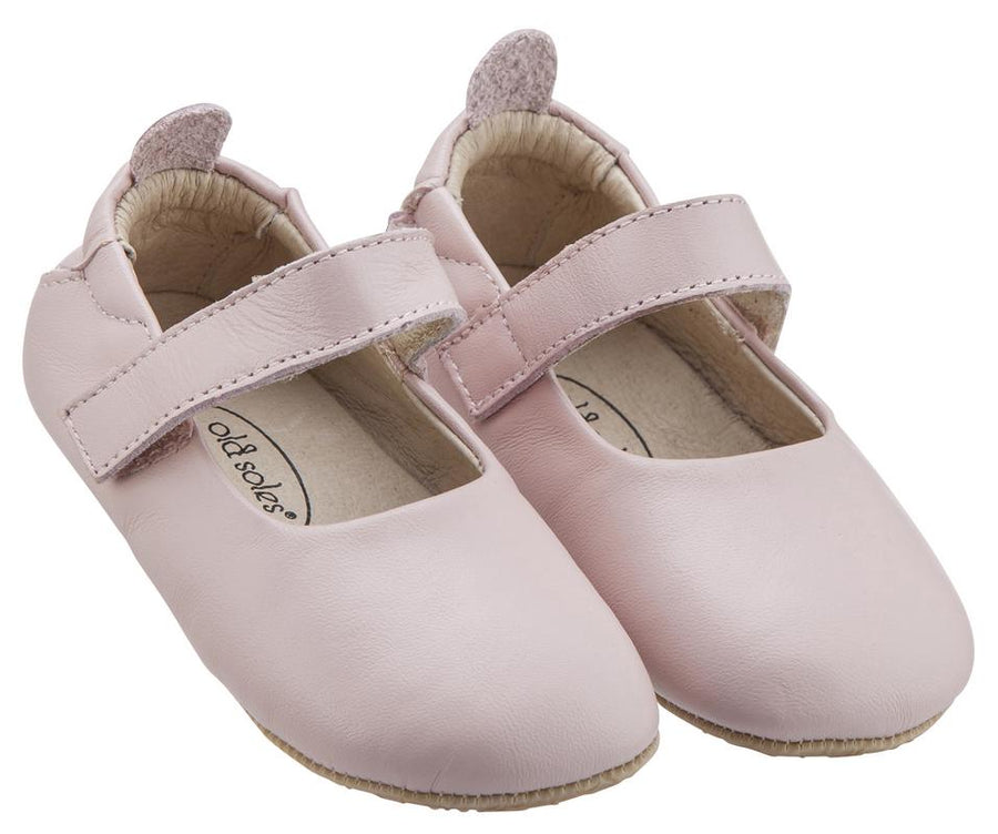 Old Soles Girl's Gabrielle Powder Pink Soft Leather Mary Jane Crib Walker Baby Shoes