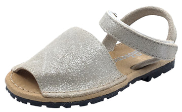 ChildrenChic Girl's Menorquina Sandals, Beige Shimmer