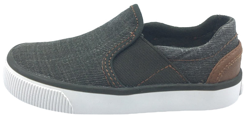 Geox Boy's and Girl's Kilwi Military Green and Brown Canvas Slip-On Sneaker