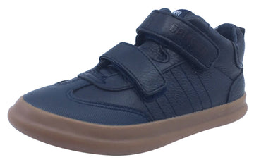 Camper for Boy's and Girl's Leather Hook and Loop Navy Caramel Hightop