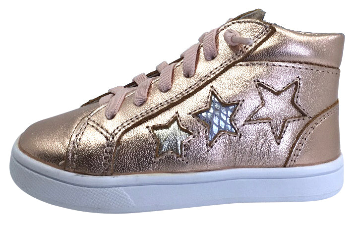 Old Soles Girl's Star Shiny Copper Hightop Elastic Laces