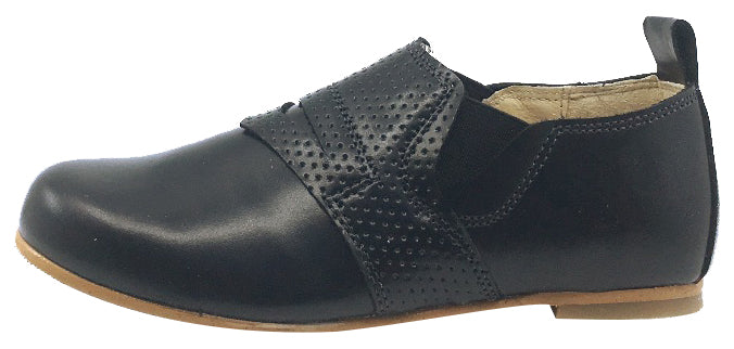 Luccini Boy's and Girl's Slip-On Loafer, Black