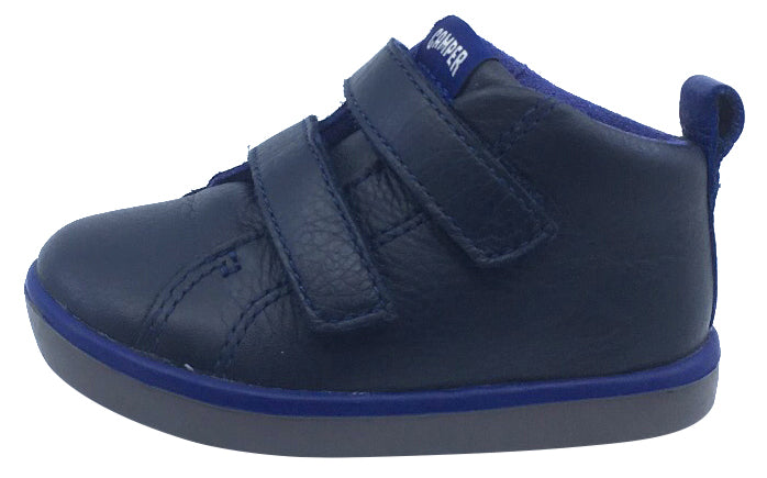 Camper for Boy's and Girl's Leather Hook and Loop Blue Bootie