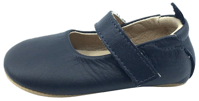 Old Soles Girl's Gabrielle Navy Blue Soft Leather Mary Jane Crib Walker Baby Shoes