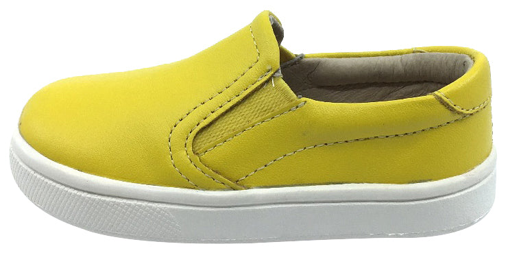 Old Soles Girl's & Boy's 6010 Dressy Hoff Yellow Leather Slip On Sneaker Shoe