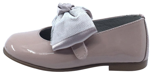 Luccini Bow Mary Jane, Nude Patent