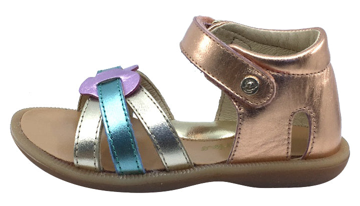 Naturino Girl's Ambra Laminato Open Toe Sandals, Rainbow Metallic