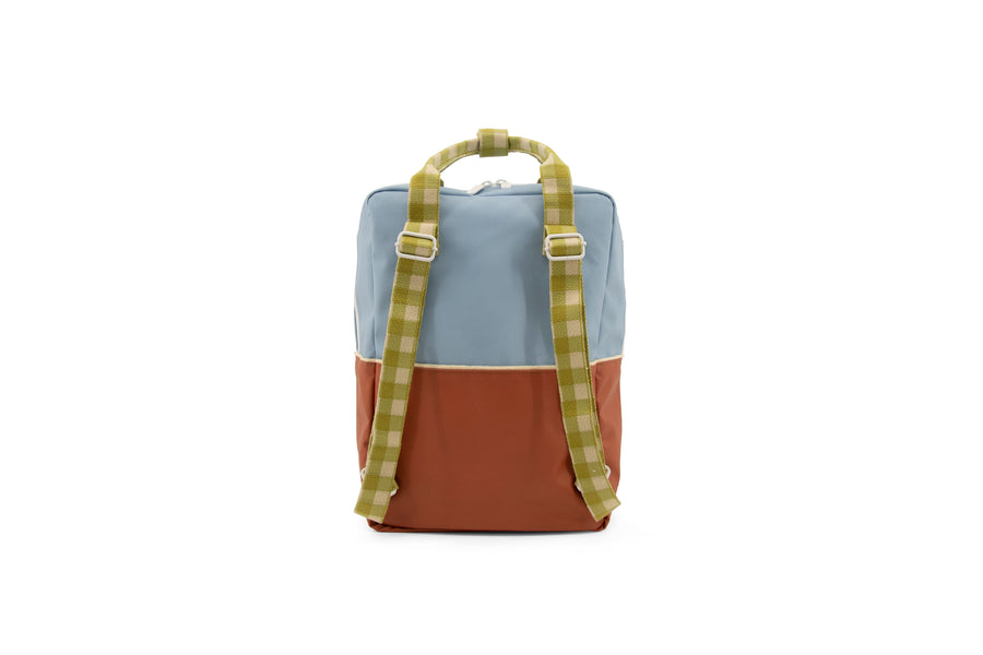 Sticky Lemon Colourblocking Large Backpack, Blueberry/Willow Brown/Pear Green