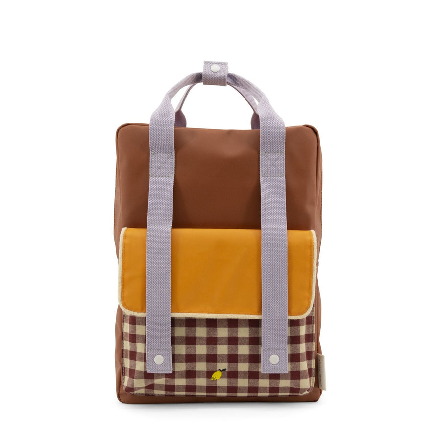 Sticky Lemon Envelope Large Backpack, Chocolate Sundae/Daisy Yellow/Mauve Lilac