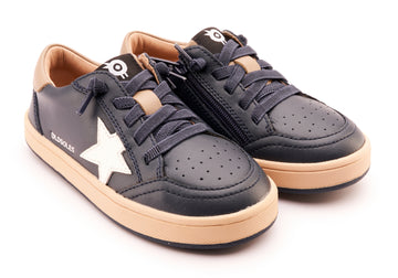 Old Soles Boy's and Girl's 1006 Platinum Runner Casual Shoes - Navy / Snow / Taupe / Natural Navy Sole