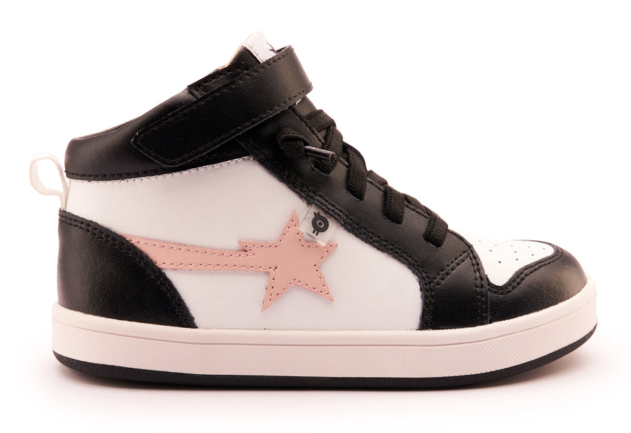 Old Soles Girl's 1007 Team-Star Casual Shoes - Snow / Powder Pink / Black / White Black Sole