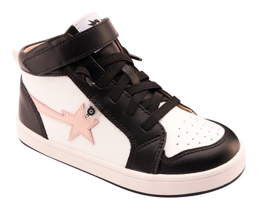 Old Soles Girl's 1007 Team-Star Casual Shoes - Snow / Powder Pink / Black / White Black Sole