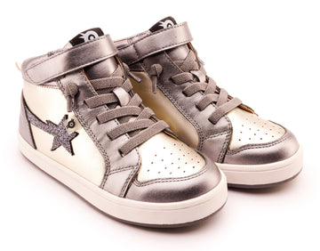 Old Soles Girl's 1007 Team-Star Casual Shoes - Titanium / Glam Gunmetal