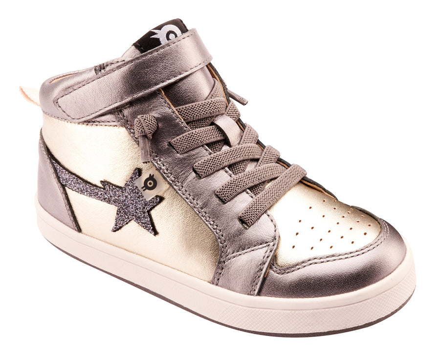 Old Soles Girl's 1007 Team-Star Casual Shoes - Titanium / Glam Gunmetal