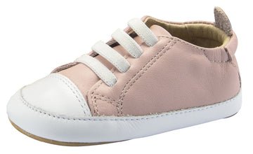 Old Soles Girl's Eazy Jogger Vintage Trainer Powder Pink White Sneakers